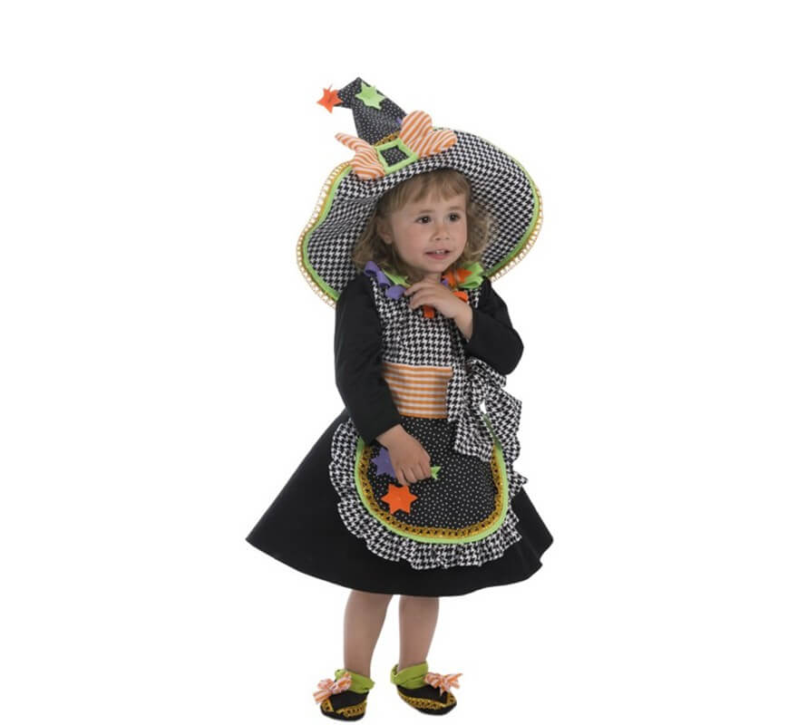 Lila Hexenkostüm Mit Sternen Für Mädchen – Inkl. Kleid & Hut (Größe 125-135 Cm)