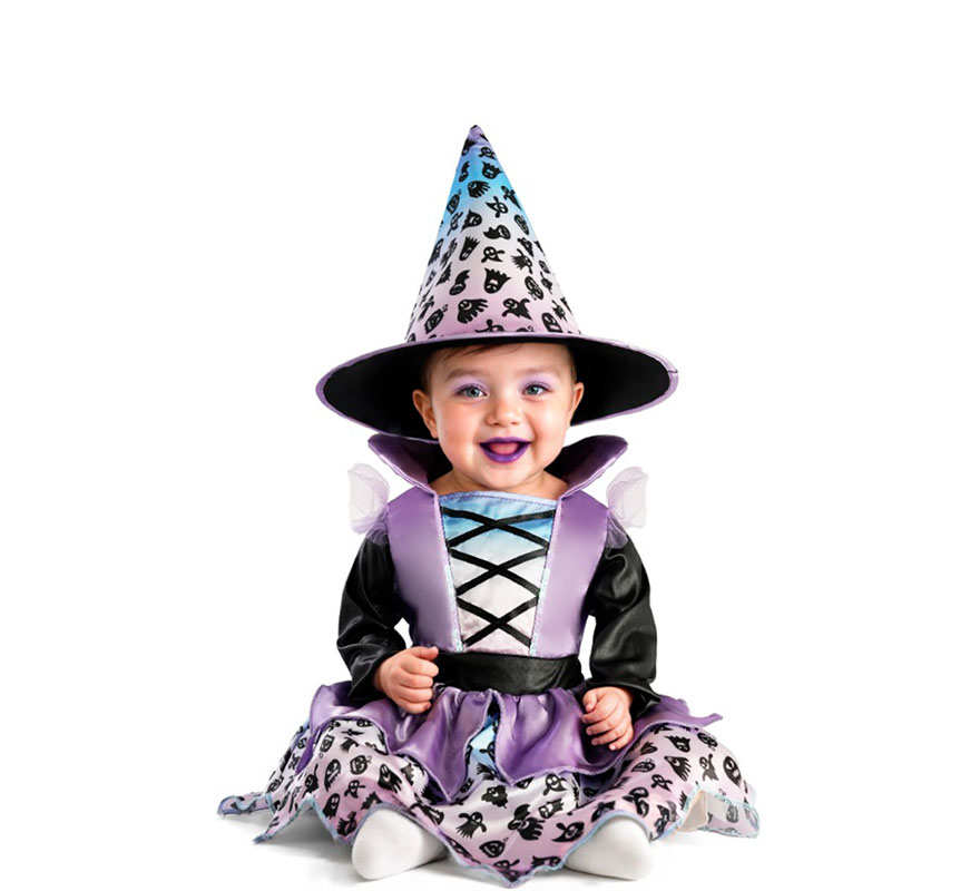 Purple Witch Costume with Print for Baby