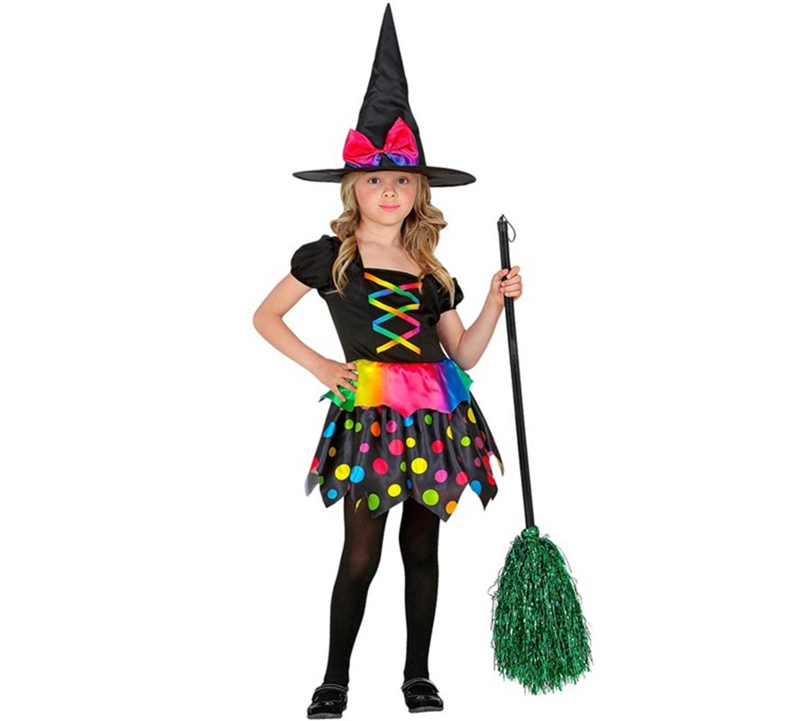 Multicolored witch costume for girls