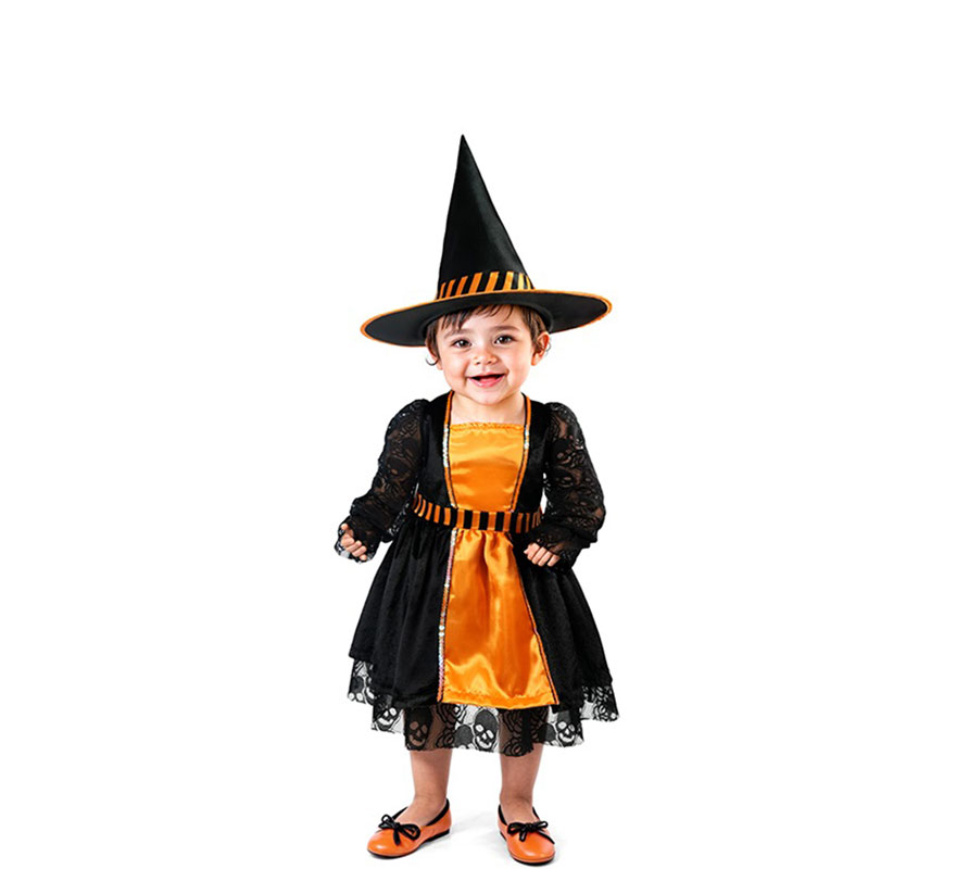 Orange Witch Costume with Lace for Baby