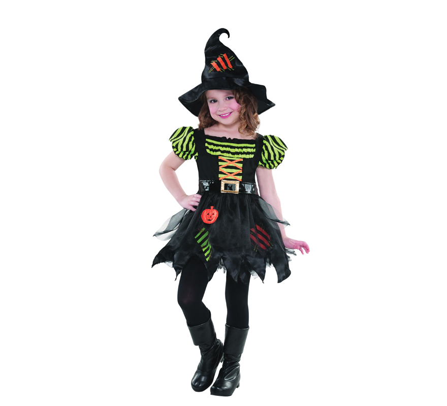 Disfraz de Brujita parches para niñas para Halloween