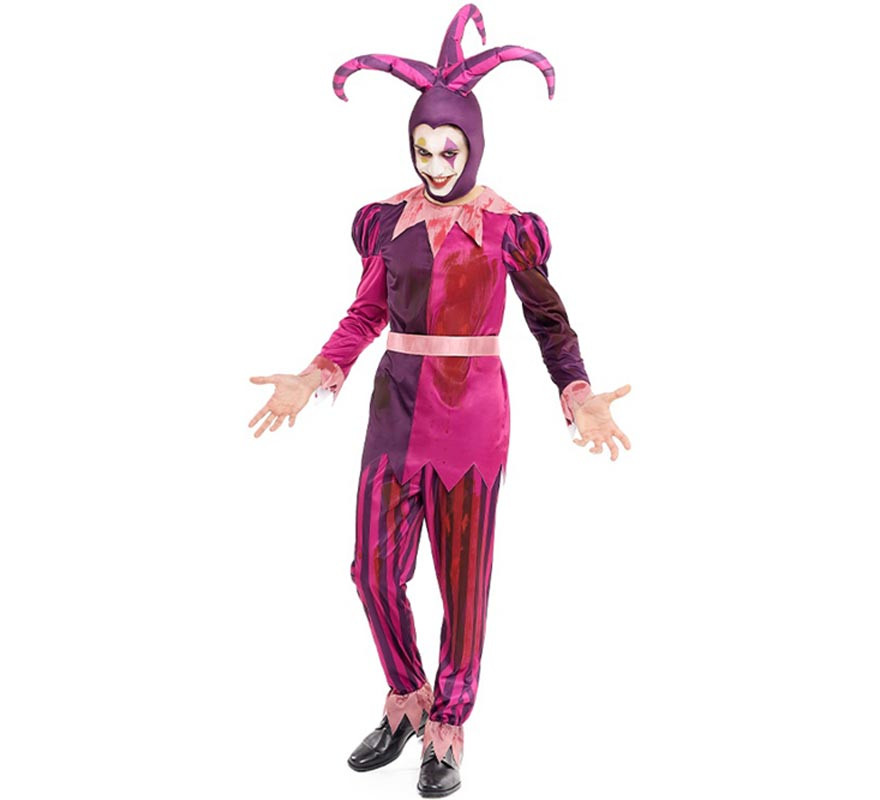 Purple Killer Jester Costume with Hat for Men