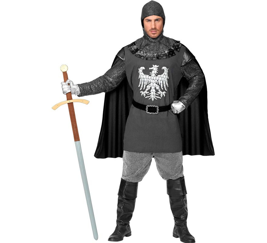 Gray Eagle Knight Costume with Cape for Men