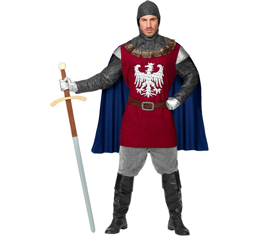 Red Eagle Knight costume with cape for men