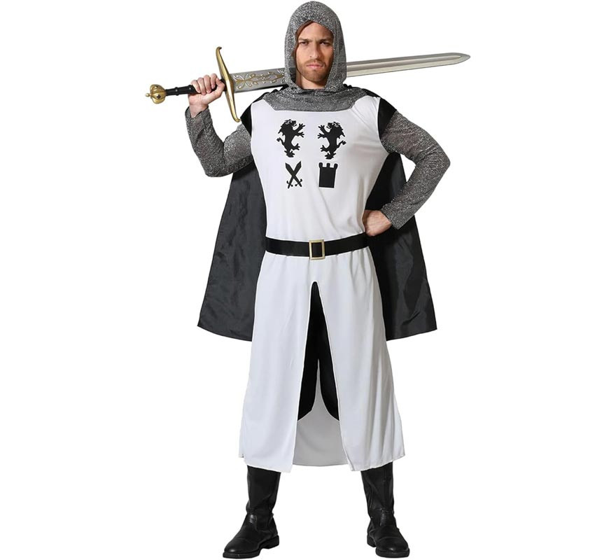 White Crusader Knight Costume for Men