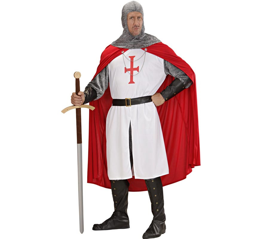 Crusader knight costume with cape for men