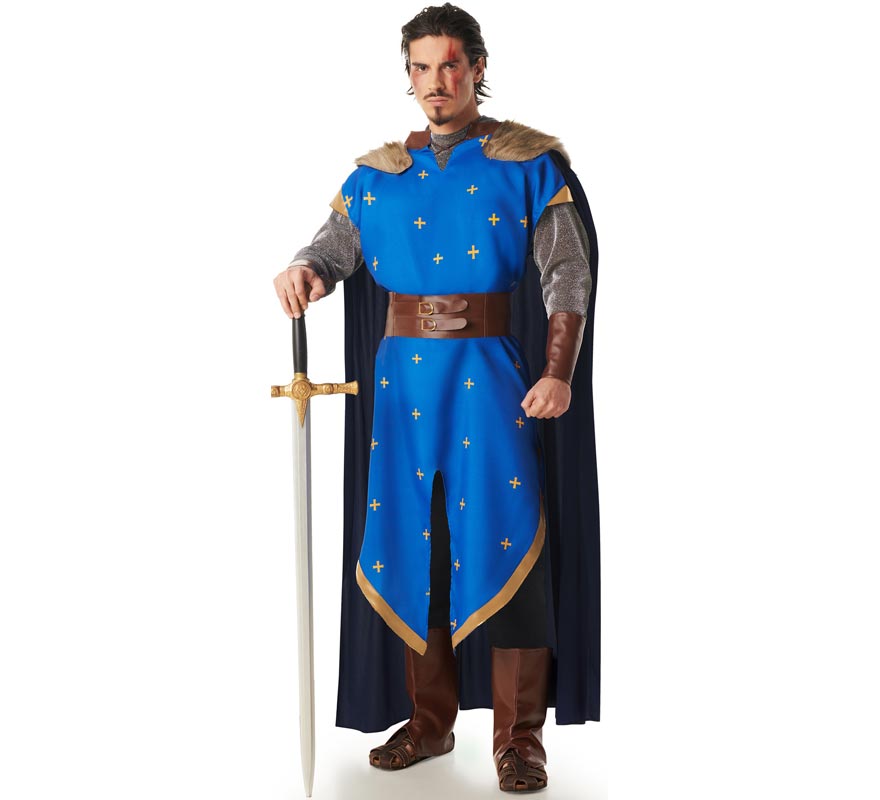 Blue Medieval Knight Costume for Men