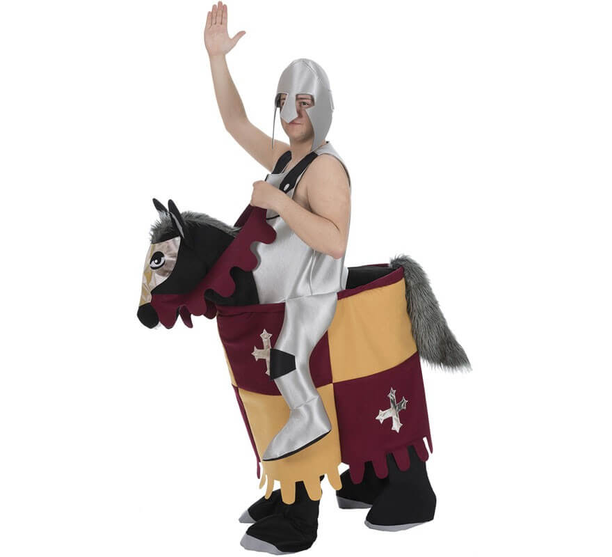Guau Medicina Extremo Disfraz de Caballero Medieval montando Caballo para adulto