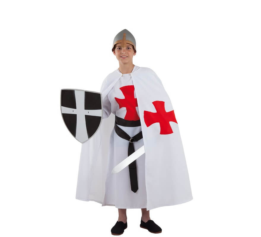 Childs St George Knight Costume Ragazzi Cavaliere Templare Vestito FG 