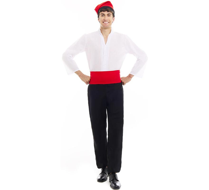 Black and white Caganer costume with sash for men