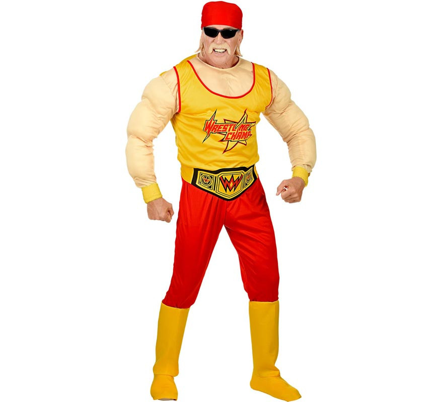 Yellow and red Champion W costume with bandana for men