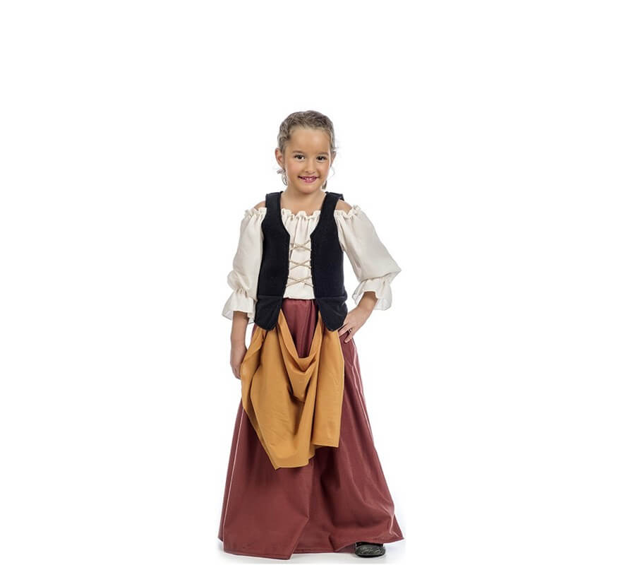 Responder vestido Puede soportar Disfraz de Campesina Medieval para niña