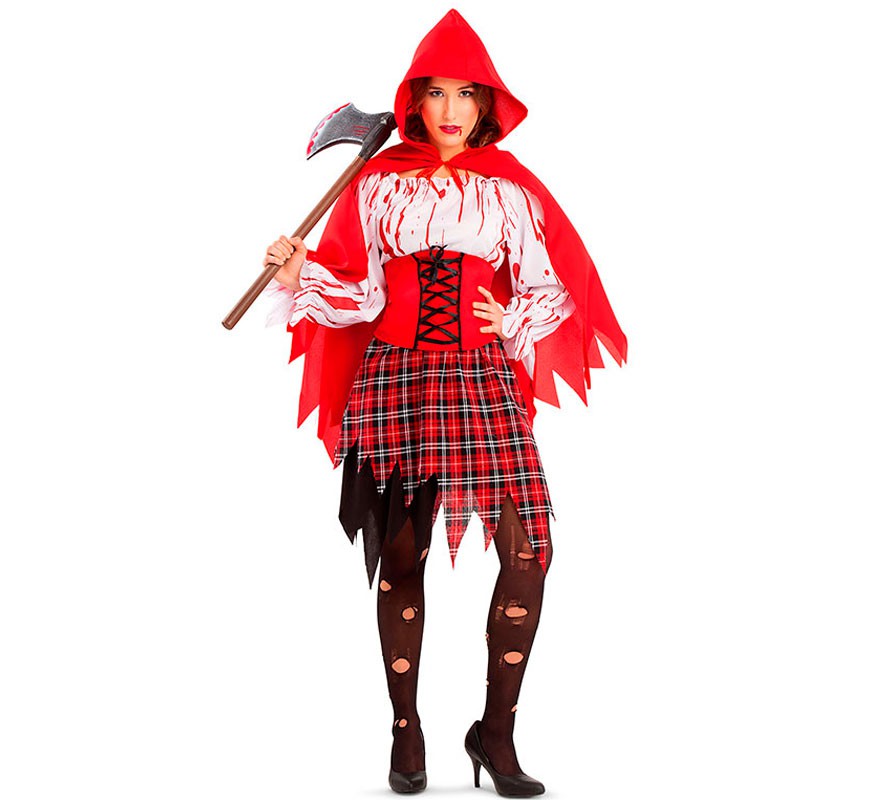 Disfraz de Caperucita Roja ensangrentada para mujer