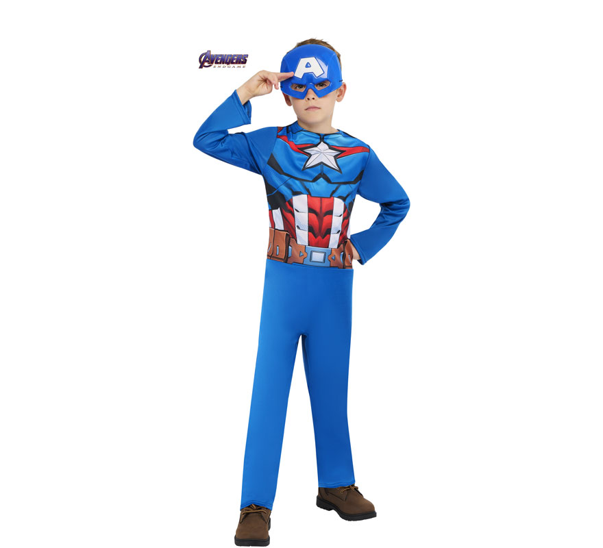 Classic Captain America Costume with Mask for Boys