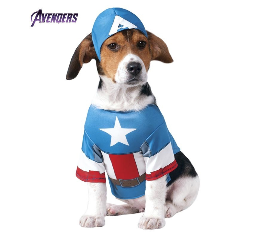 Captain America costume with hat for dogs