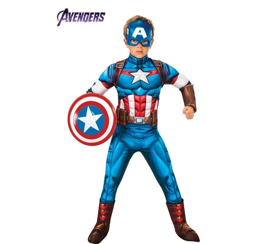 Deluxe muscle Captain America costume for kids