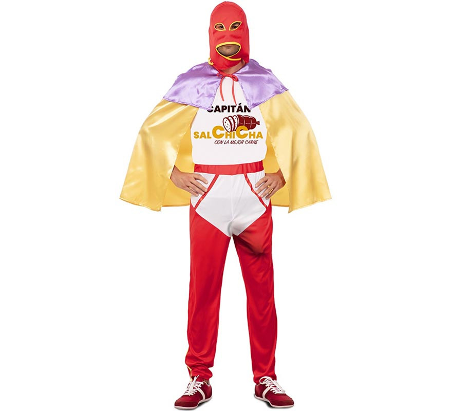 Captain Sausage costume with cape for men