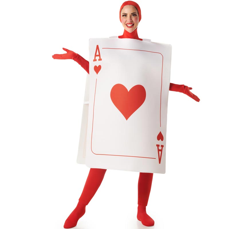 Ace of Hearts Playing Card Costume for Adults