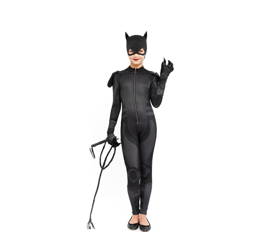 Costume da eroe da gatto nero per bambina