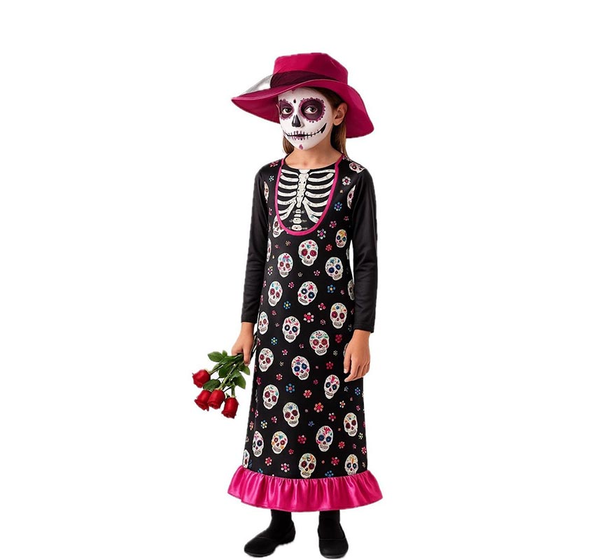Catrina Costume with Hat for girls
