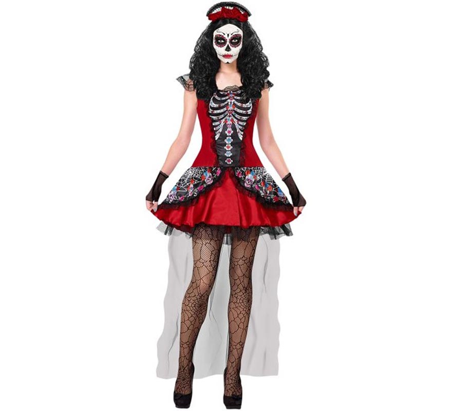 Day of the Dead Catrina Costume with Veil for Women
