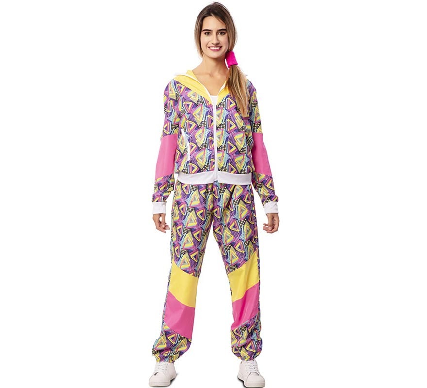 Green Printed 90s Tracksuit Costume for Women