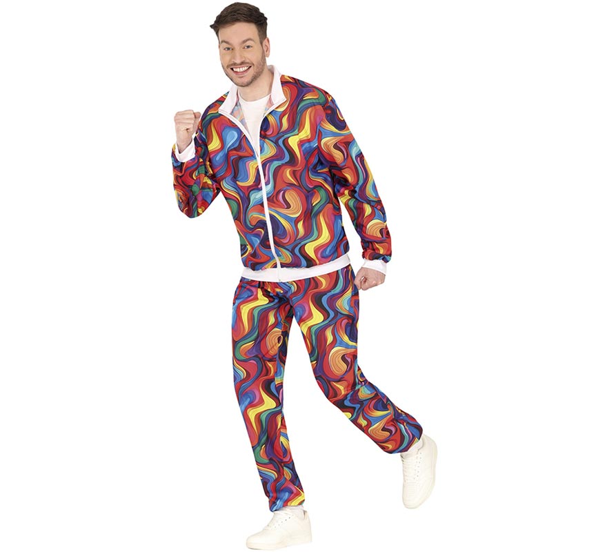 Men's colorful waves tracksuit costume