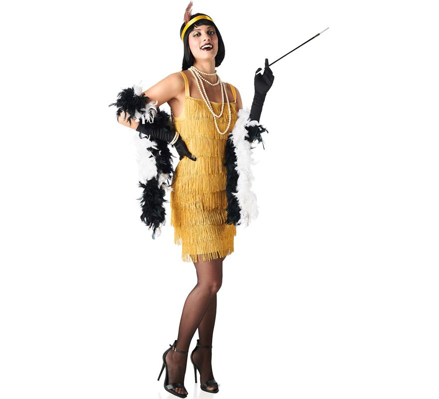 Costume Charleston doré élégant pour femme