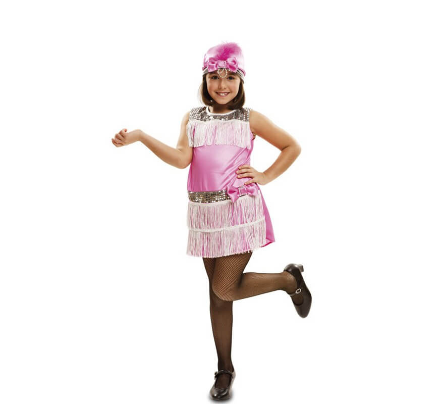 elegante domesticar ventaja Disfraz de Charlestón rosa para niña