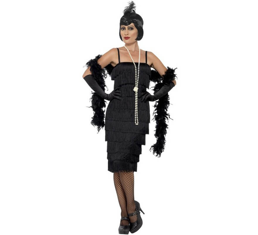 Costume da ragazza degli anni '20 nero per donna