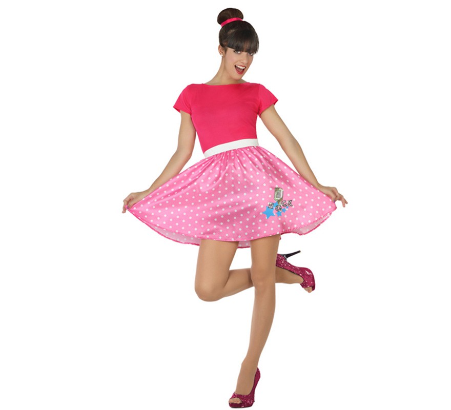 Disfraz de Chica de los Años 50 rosa para mujer