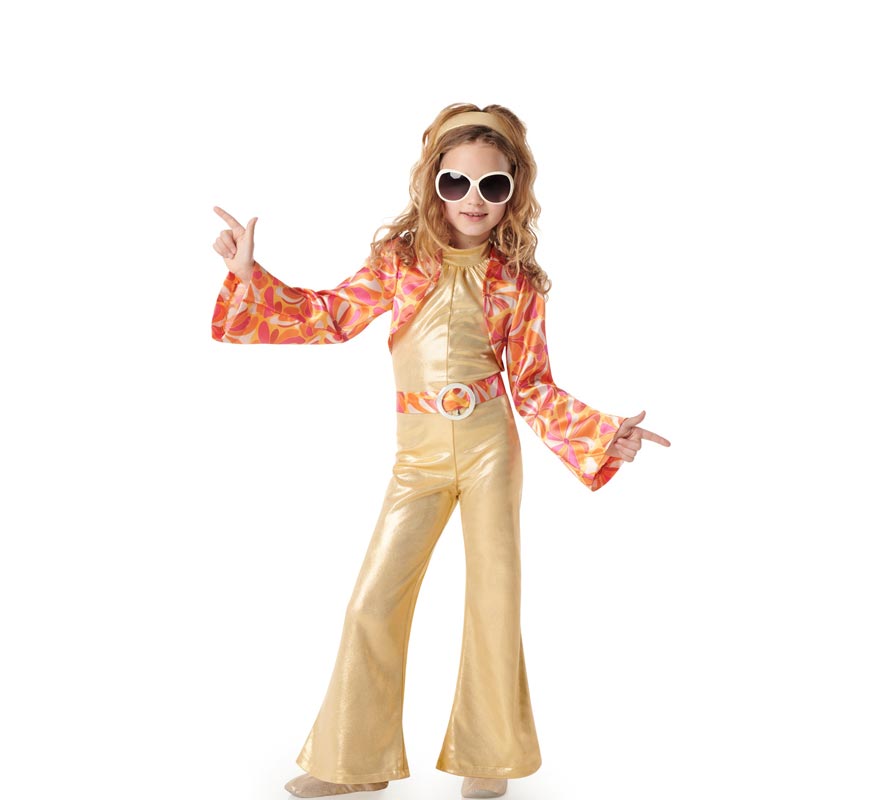 70s Gold Disco Girl Costume for Girls