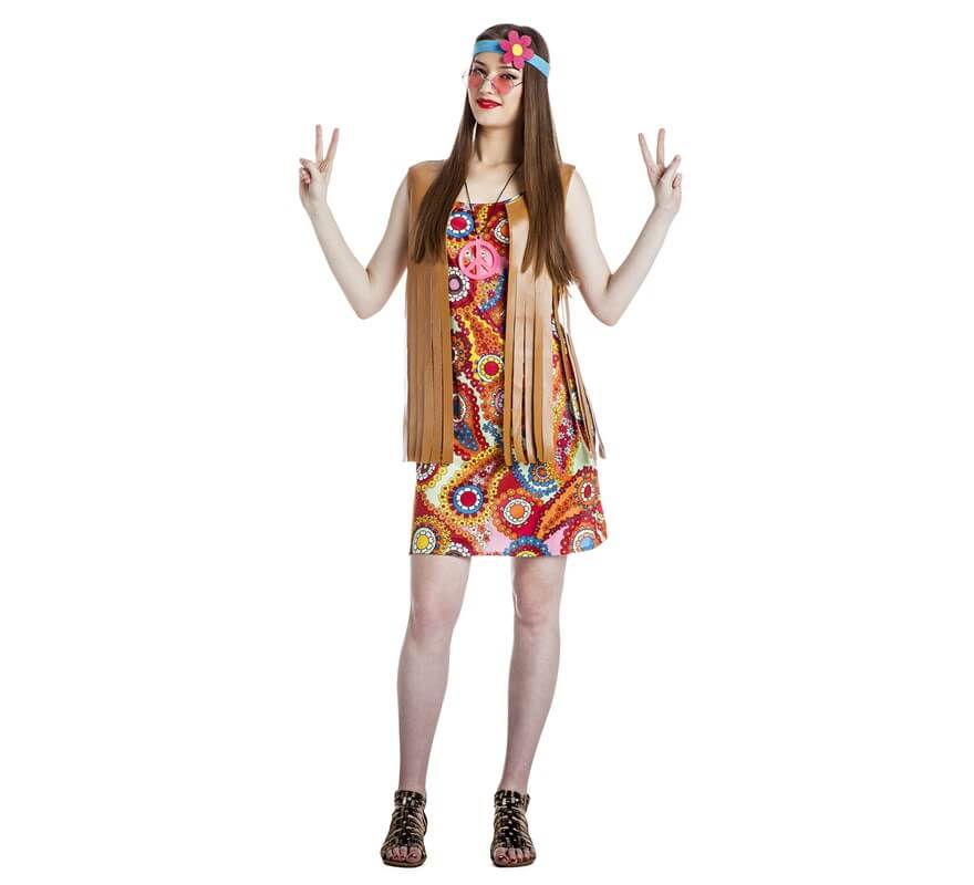 Costume Carnevale Donna Hippie, Ragazza Anni 60