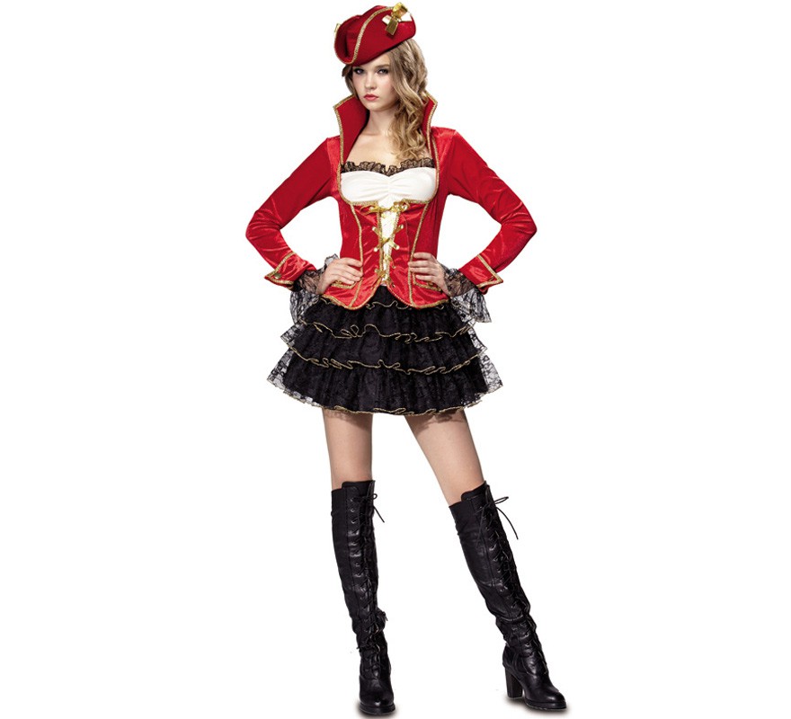 Disfraz de chica Pirata de lujo para mujer