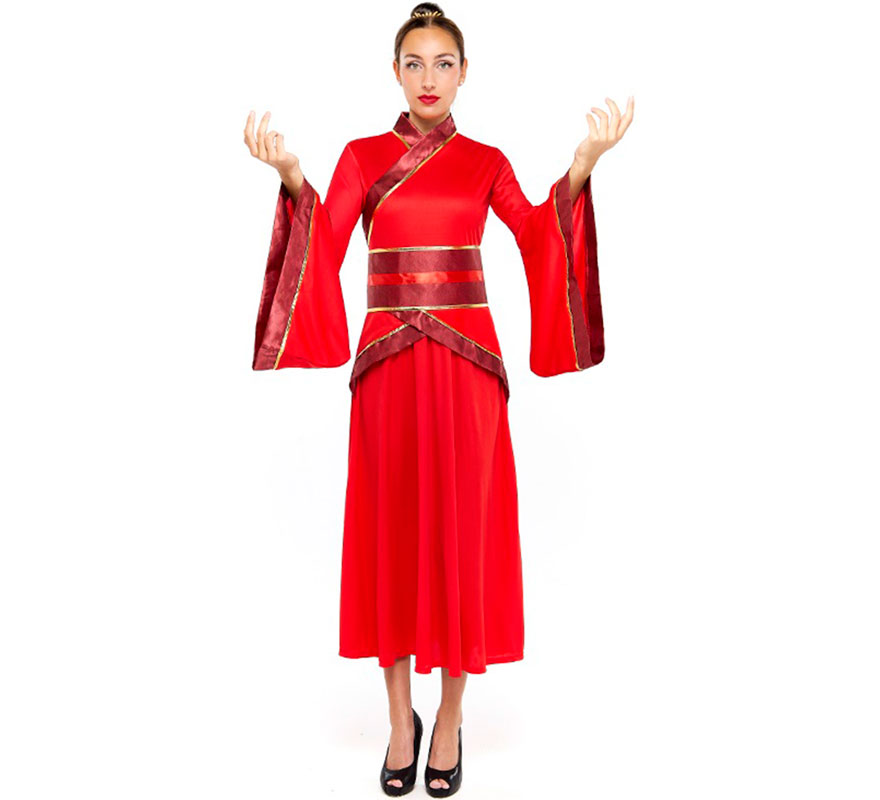 Disfraz de China Hanfu rojo para mujer