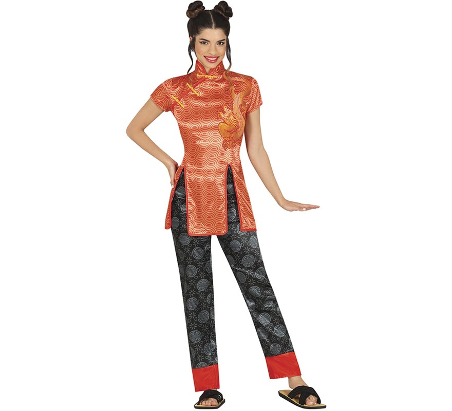 Orange Chinese costume for women