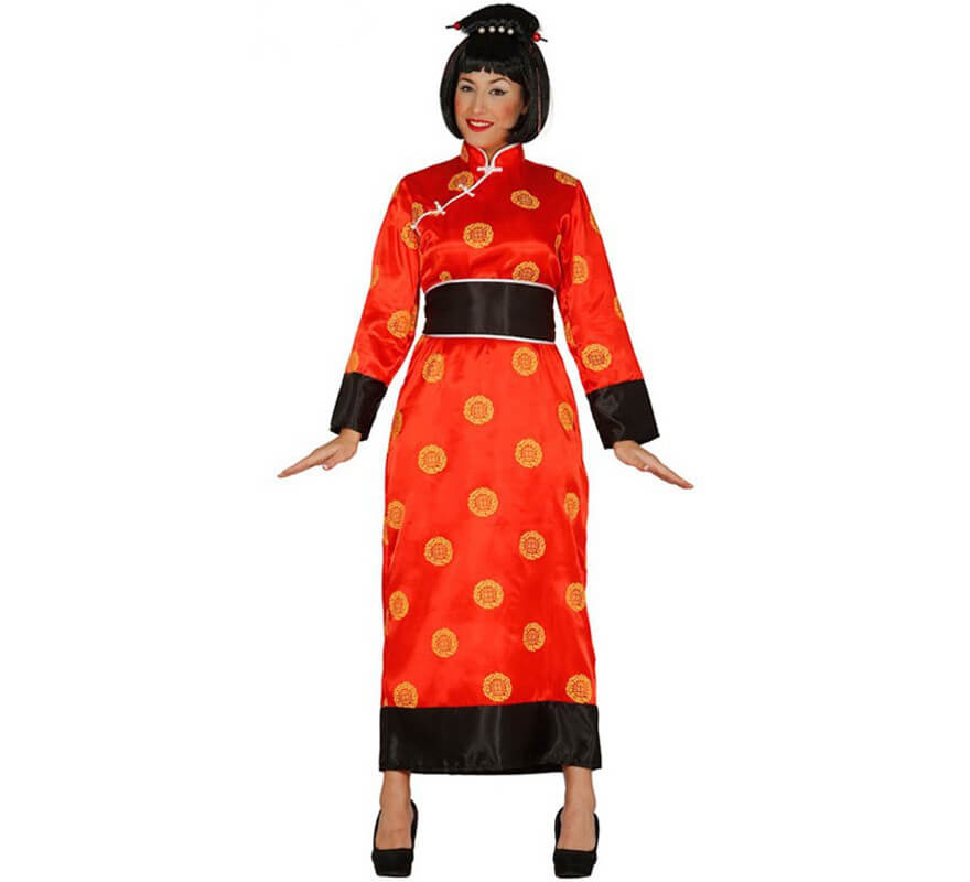 Disfraz de China rojo para mujer
