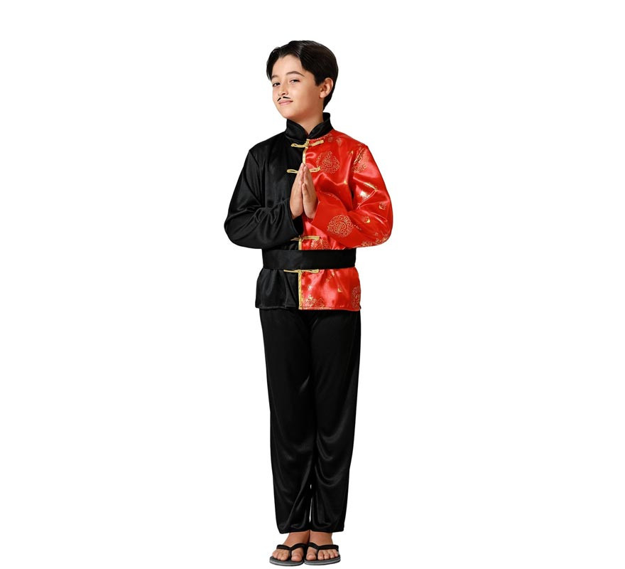 Black and red Chinese costume for boys