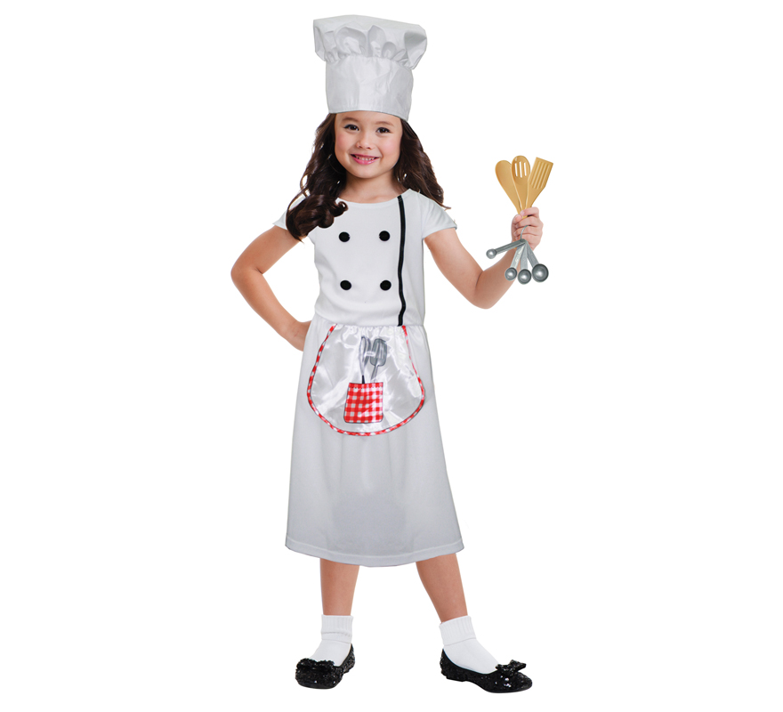 Disfraz de cocinera para niñas de 3 a 6 años