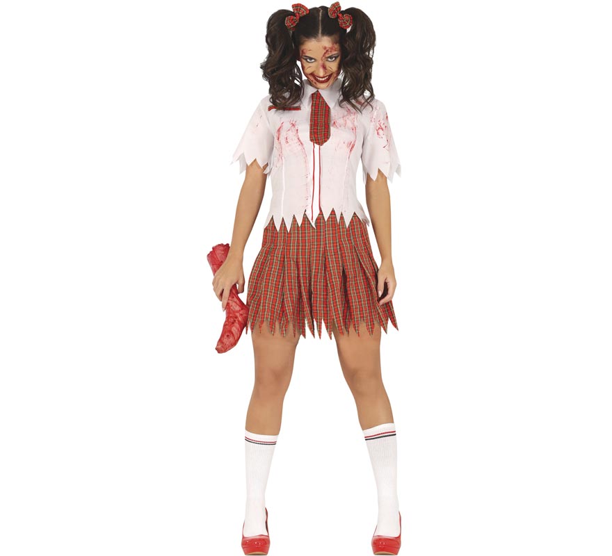 Zombie Schoolgirl Costume for Women