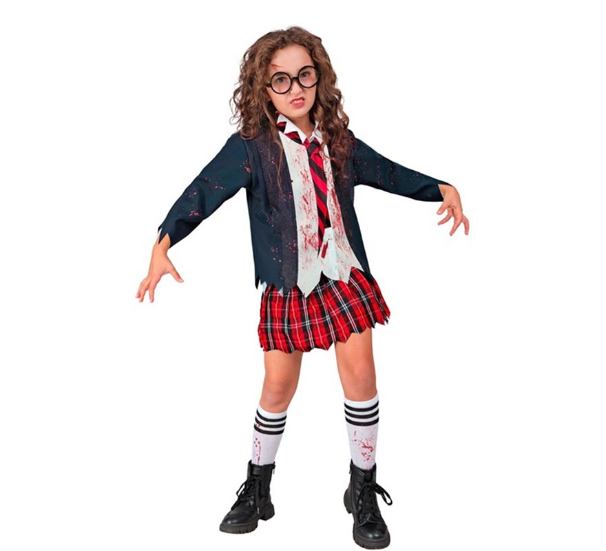 Disfraz de Colegiala Zombie para niña