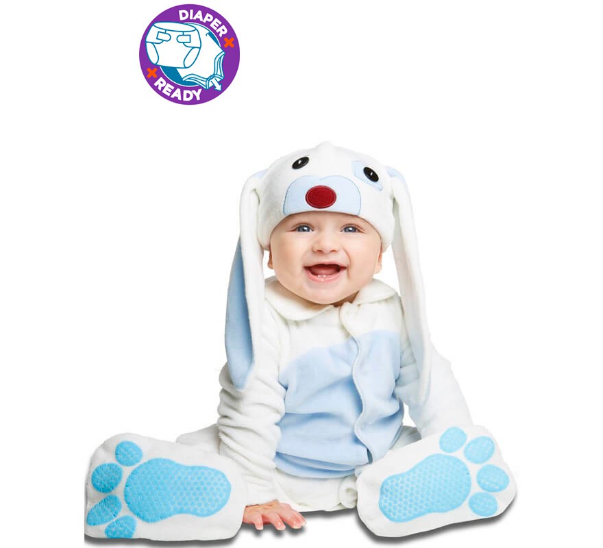 White and Blue Bunny Costume for Baby