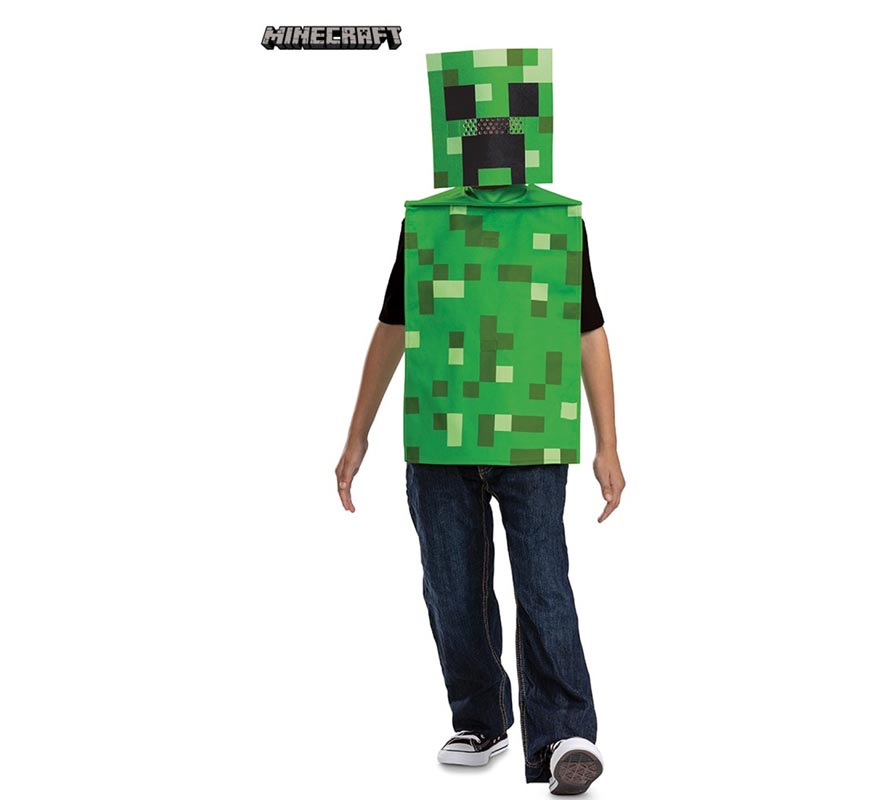 Disfraz de Creeper Minecraft con máscara para niño