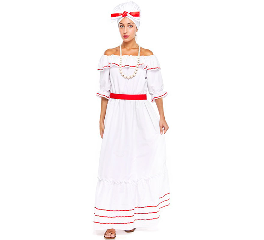 Disfraz de Cubana blanco para mujer Disfraz de Cubana blanco para mujer