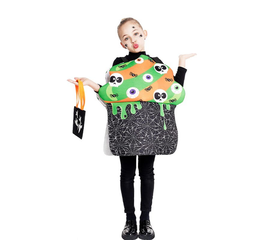 Green and Orange Cupcake Halloween Costume for Kids