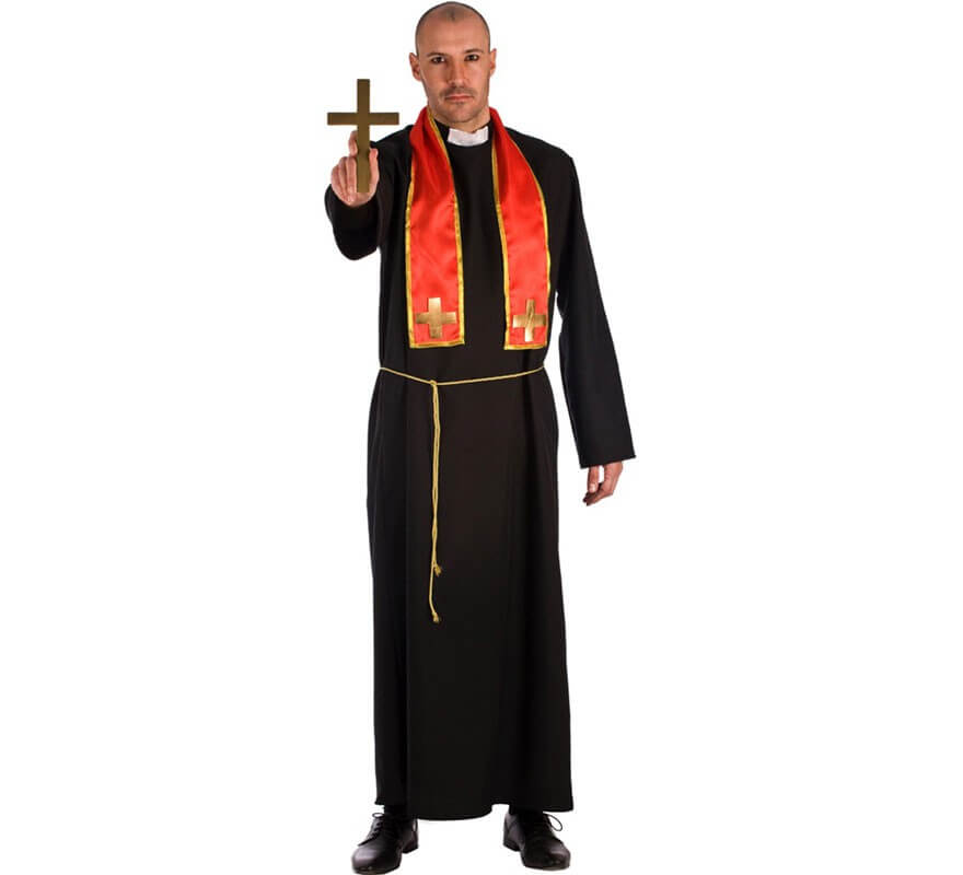 Costume da uomo prete cardinale papa sacerdote religioso carnevale