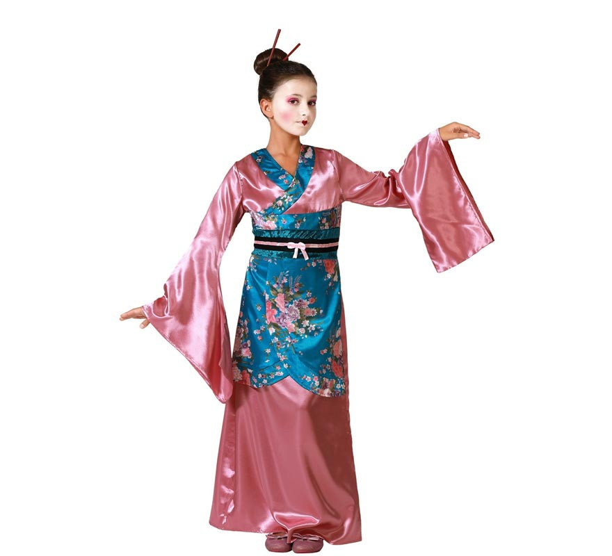 Pink Kimono Chinese Lady Costume for Girls