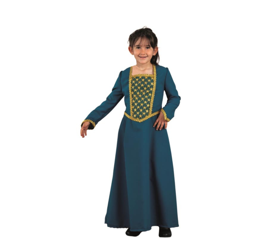 Elegant blue court lady costume for girls