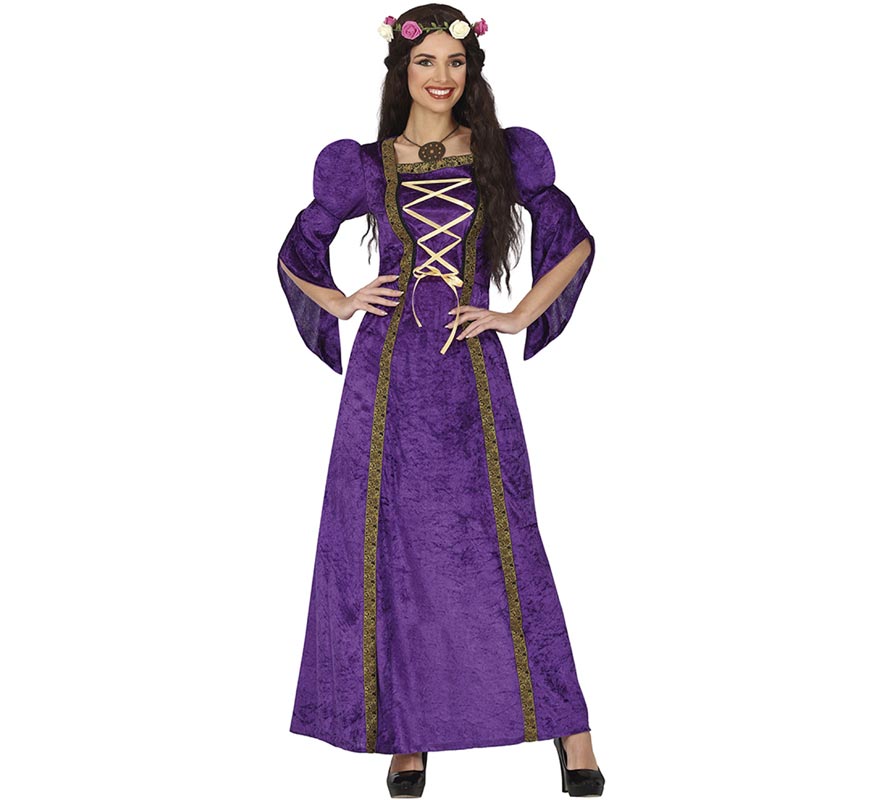 Purple Medieval Lady Costume for Women