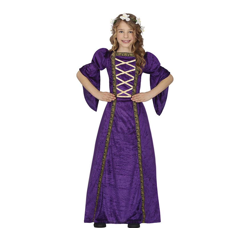 Purple Medieval Lady Costume for Girls